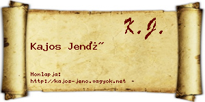 Kajos Jenő névjegykártya